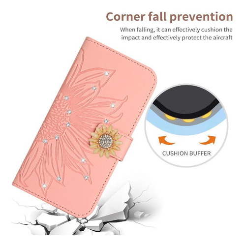Funda Con Tapa Para Realme 13 Plus, 5 G, De Piel, Forma De Girasol, Con Ranura Para Tarjetas, Soporte, Función Atril, Protector Con Un Cordón Largo