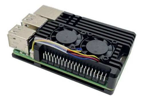 Case Alumínio Para Raspberry Pi 5 Com Duplo Cooler Fan C/ Nf