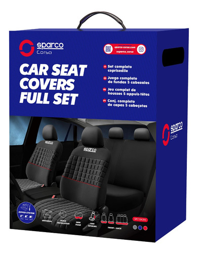 Imagen 3 de 3 de Fundas Cubreasiento Sparco Universal Italia Poliéster 1042ch