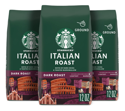 Starbucks - Cafe Molido Tostado Italiano Oscuro, 100% Arabic