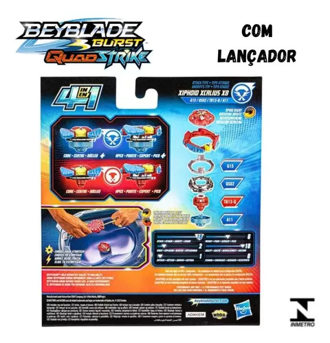 Beyblade Burst QuadStrike Lançador Potência e Velocidade - Xcalius