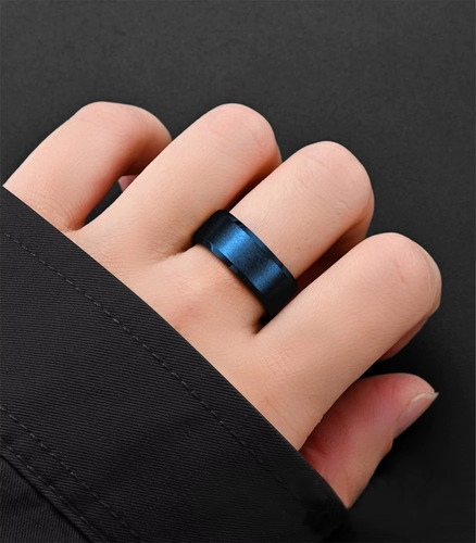 Anillo Titanio Acero Inoxidable 8mm Hombre Mujer Moda