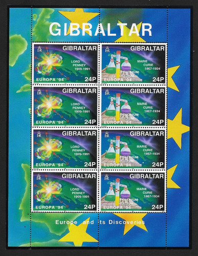 Estampillas De Gibraltar , Descubrimientos Cientificos