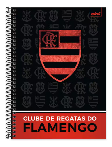 Caderno Flamengo 80 Folhas Pautado 1 Matéria Spiral Cor Vermelho