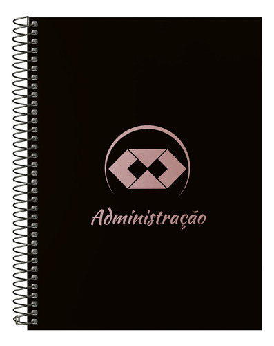 Caderno Universitário Profissões Preto E Rosê 20 Matérias Cor Administração