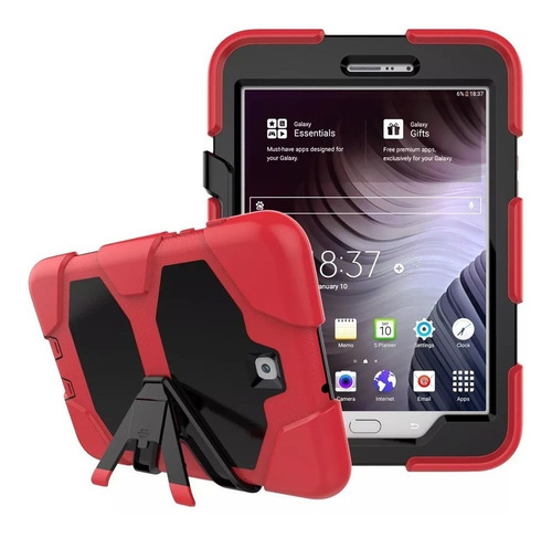 Funda De Uso Rudo Para Galaxy Tab E 9.6 T561 T560 Color Rojo