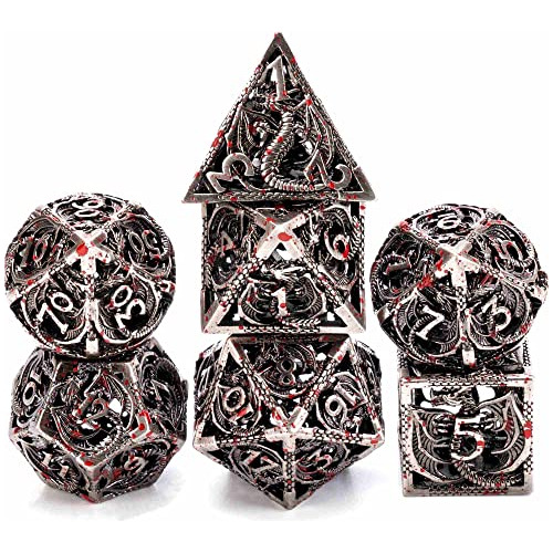 Set De Dados Metálicos Poliédricos Para D&d Blood Dragon Hol