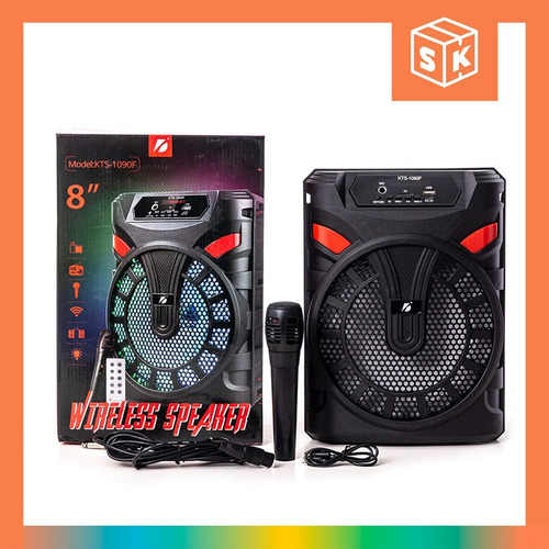 Parlante Bluetooth Inalámbrico Luz Rgb Karaoke Microfono Usb