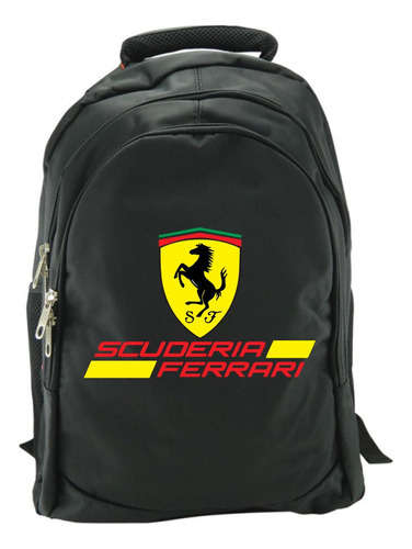 Morral Scuderia Ferrari Black Maleta Bolso De Espalda