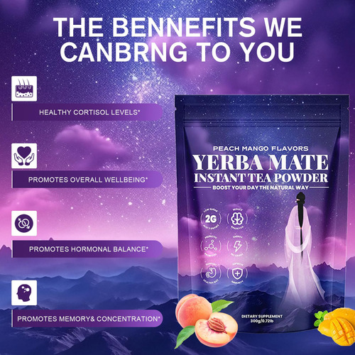 Yerba Mate Instant Tea Powder- Yerba Magic Peach Mango,