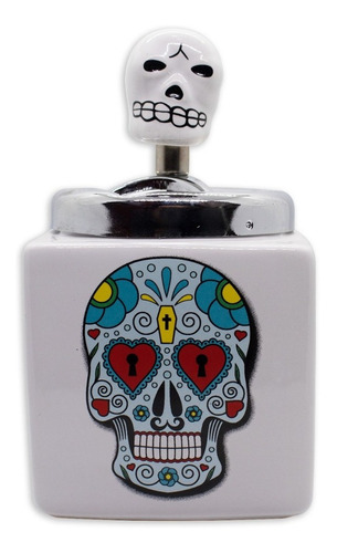 Cenicero Diseño Calavera Catrina Sistema Push Down