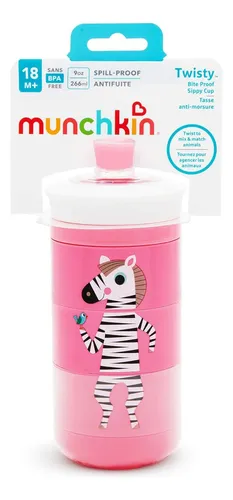 Vaso Antiderrame Twisty Munchkin Animales Divertidos, 266 Ml