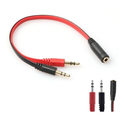 Adaptador Splitter Mini Plug Aux 3.5 A Microfono Auricular