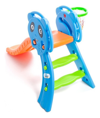 Escorregador Infantil De Plastico Laranja Cor Azul/Larajna