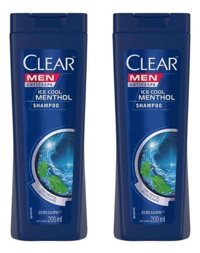 Shampoo Clear 200ml Ice Cool Menthol-kit C/2un