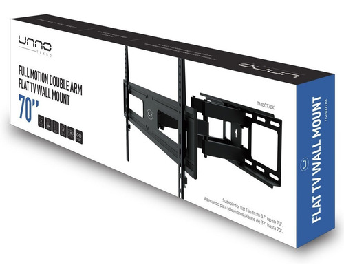 Imagen 4 de 4 de Base Para Tv Doble Brazo Con Inclinación Y Giro De 37 A 70