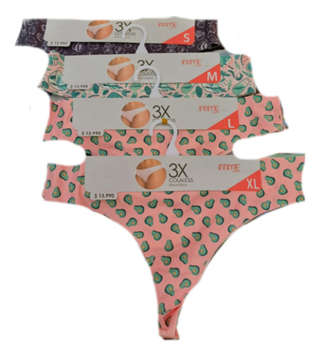 3 Pack De 3 Pantaletas Y/o Colaless Intime ( 9 En Total)