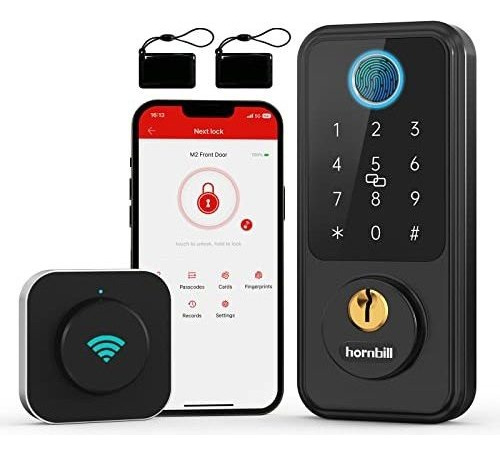 Hornbill Wi-fi Smart Deadbolt Lock, Keyless Entry Door L