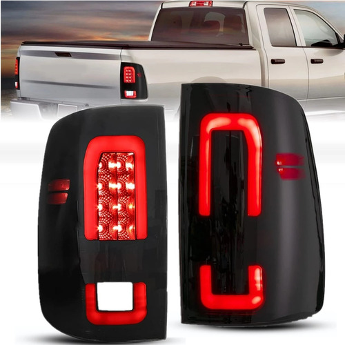 Calaveras Dodge Ram 1500/2500 Led Drl Fondo Negro 2009-2018