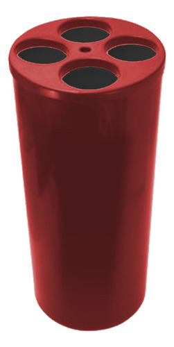 Dispensador De Copos Com 4 Tubos Lixeira Vermelho