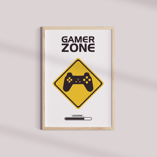 Cuadro Zona Gamer Zone Loading Videojuegos Joystick Amarillo