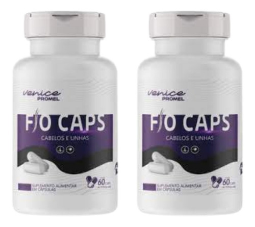 2 Fiocaps Sup. Vit. E Minerais P/ Cabelos 60cps Pó + Brinde