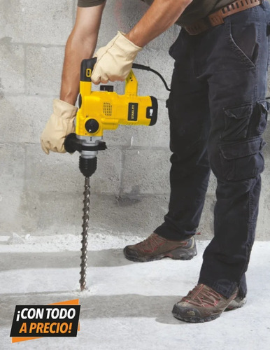 Imagen 8 de 9 de Rotomartillo electroneumático Stanley STHR1232K amarillo y negro frecuencia de 60Hz con 1250W de potencia 120V