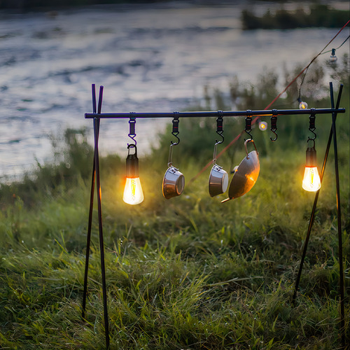 Lámpara De Camping Led Portátil De 54 Mm, 600 Mah, 3 Piezas Color Negro