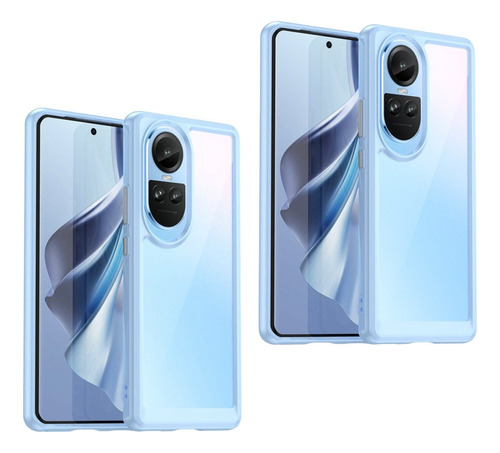 2×funda For Oppo Reno 10 Pro Silicona Transparente Piel