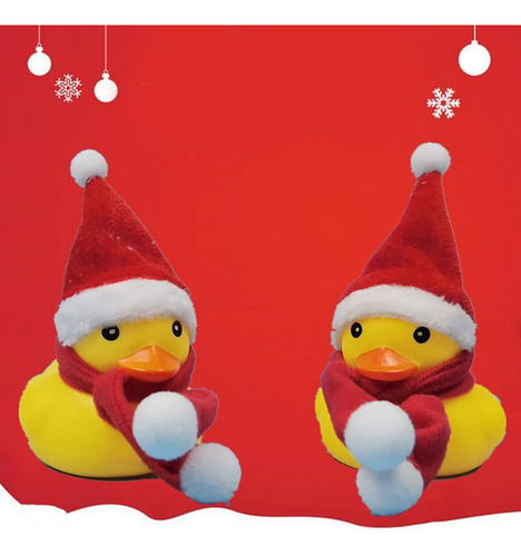 Para Sdj Pato Amarillo Navideño Con Sombrero, Bufanda,