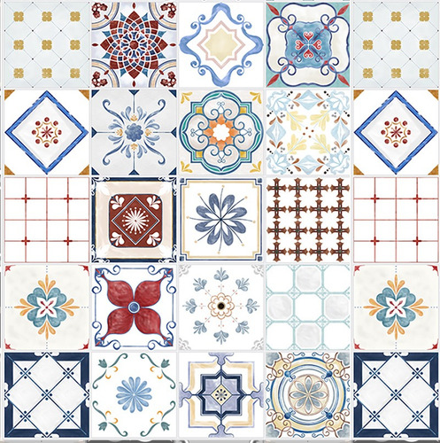 Plancha Lamina Vinilo Para Piso Azulejos Adhesivos 1x0.70m Color Fiori