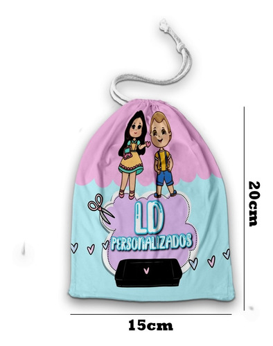 10 Sacolinhas Chá De Bebe Chá Revelação Personalizada Tecido