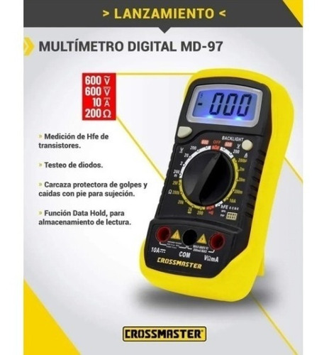 Imagen 4 de 8 de Multimetro Digital Tester Crossmaster 600v Profesional