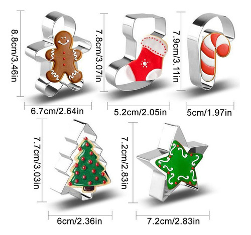 L Kit De Cortadores De Biscoitos De Natal Molde De Natal 5