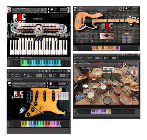 Kit Hdc Sample Bateria, Guitarra, Baixo E Acordeon