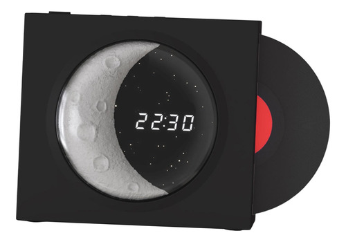 Altavoz Bluetooth De Vinilo, Luz Nocturna, Moda Con Reloj