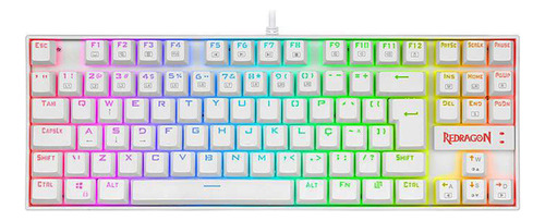 Teclado Mecanico Kumara Redragon Lunar White Switch Red Branco Português