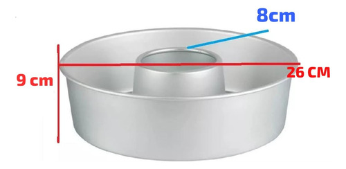 Molde De Aluminio Rosca Recta Para Pastel # 26 Plateado