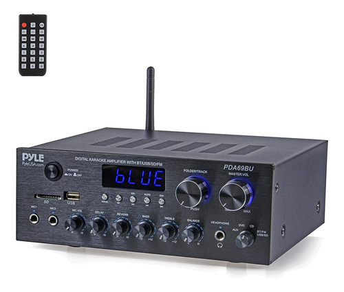 Amplificador Pyle Pda69bu, Mp3, Usb, Sd, Aux, Rca, Mic