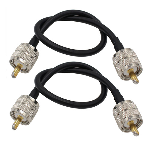 Pl259 Macho A Macho Adaptador 12 Pulgadas Rg58 Cable 2-pack