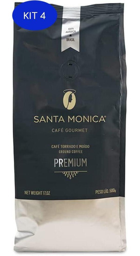 Kit 4 Café Premium Santa Monica Moído 500 Gramas