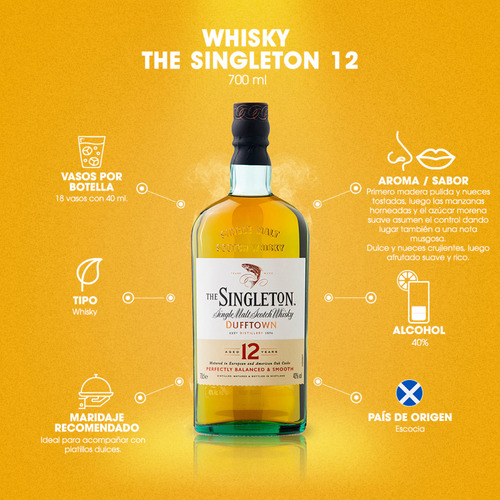 Whisky The Singleton Dufftown 12 Años Single Malt 700 Ml