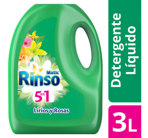 Rinso Detergente Líquido Lirios Y Rosas Botella 3lt