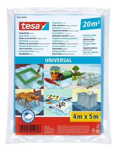 Plastico Cobertor Protector Muebles Pintura Tesa 4x5m Azul