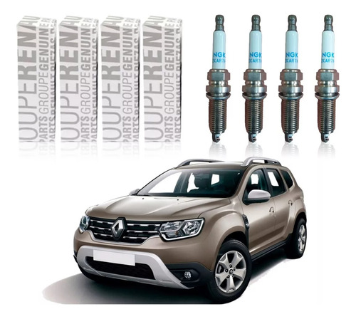 Kit X 4 Bujias Renault Logan Sandero Duster Kangoo 1.6