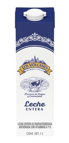 Leche Uht Entera Los Volcanes 12 Pzas De 1l C/u