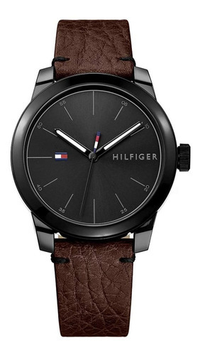 Relógio masculino Tommy Hilfiger modelo 1791383, diâmetro 42 mm, pulseira, cor marrom
