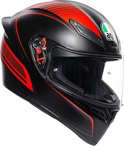 Agv K1 Casco De Motocicleta De Cara Completa Color Negro Y R