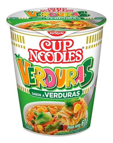 Nissin Cup Noodles Verdura X65g Instantanea