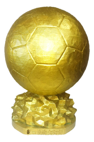 Trofeo Balón De Oro Futbol Séptimo 7 Messi 20cm Pintao Imp3d